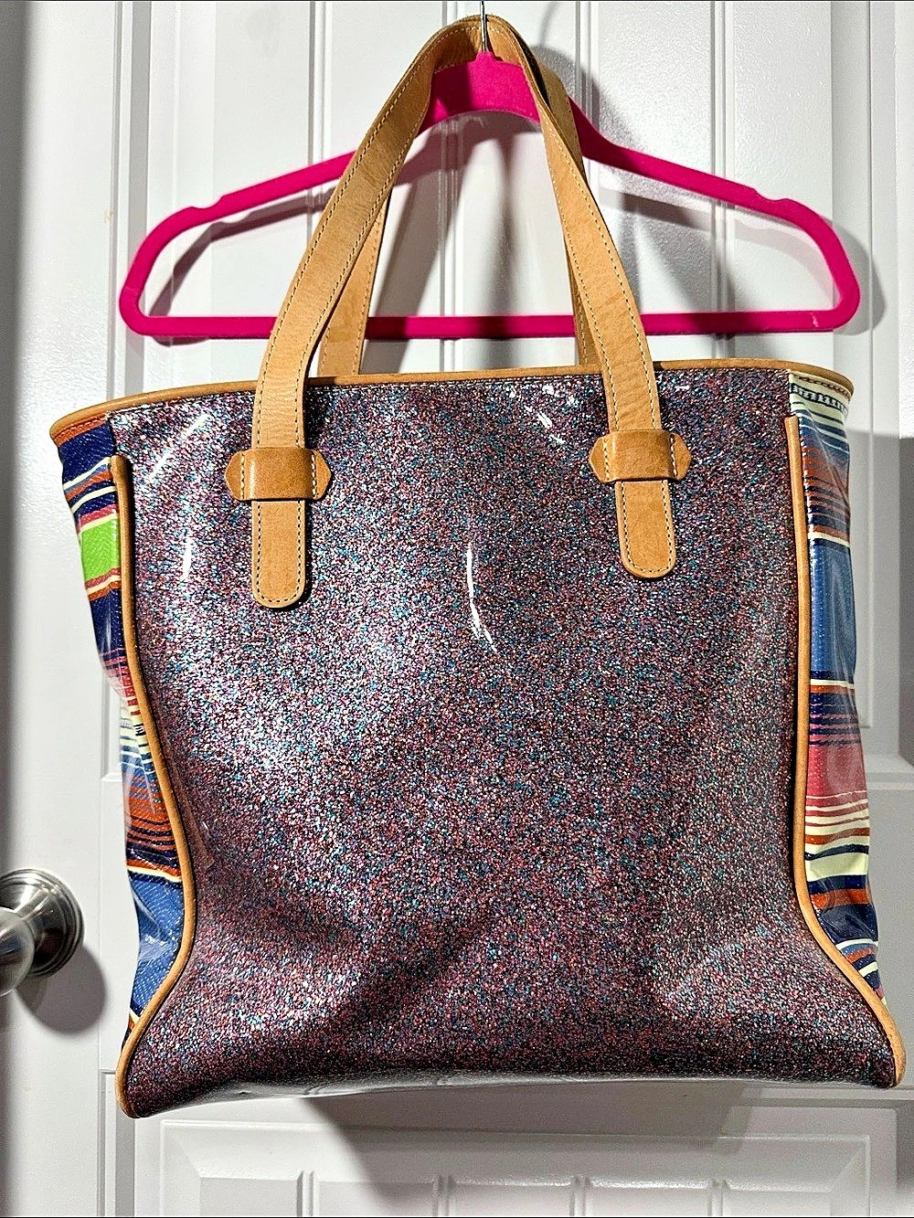 Consuela Rhonda Classic Tote, with Deanna serape striped panels